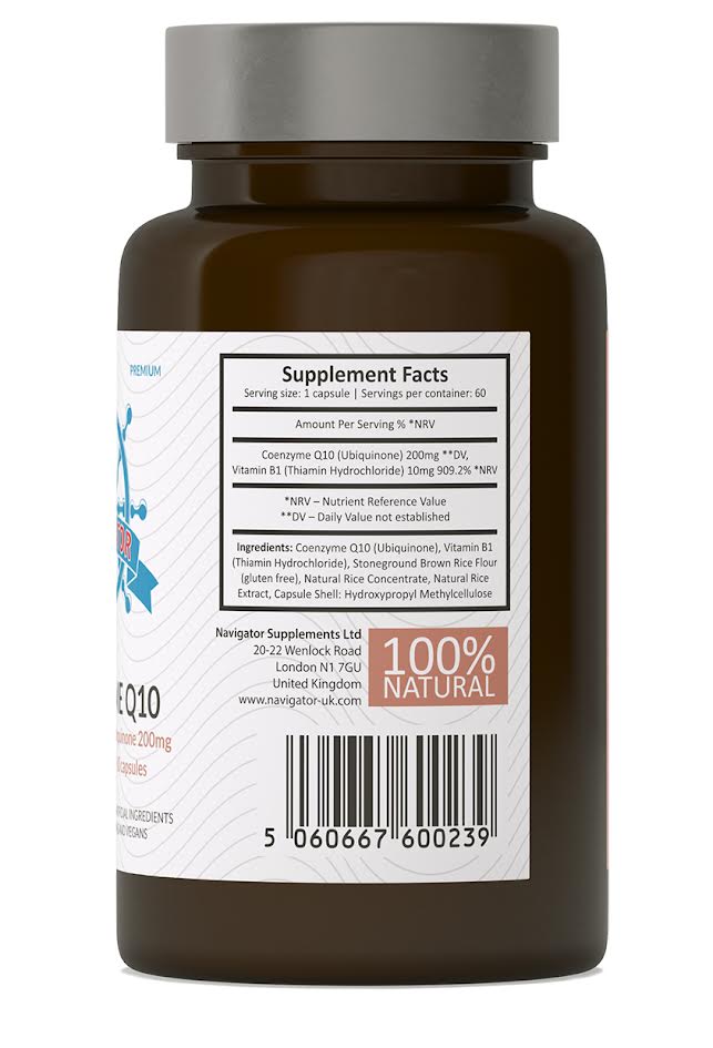 Koenzym Q10 200 mg z Witaminą B1 (Tiaminą), 60 kapsułek, Navigator