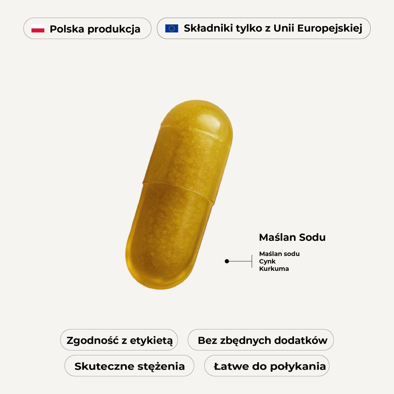 Health Guard Maślan Sodu + Kurkuma i cynk 90 kaps