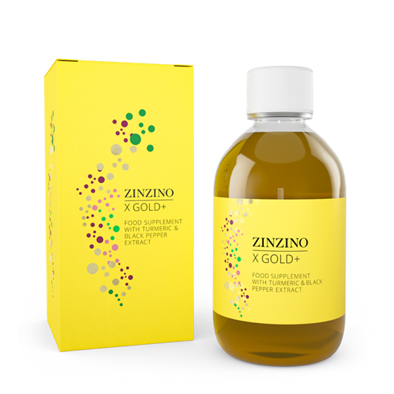X Gold+ 250 ml wyciągiem z korzenia kurkumy i z piperyną płynna forma Zinzino