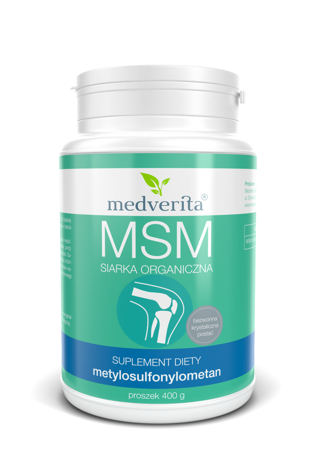 MSM siarka organiczna - proszek 400 gramów MEDVERITA