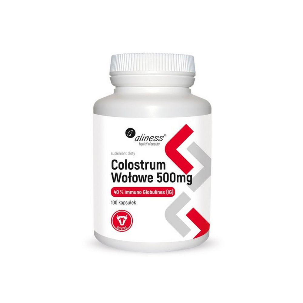 Aliness Colostrum Wołowe IG 40% 500 mg x 100 kaps.