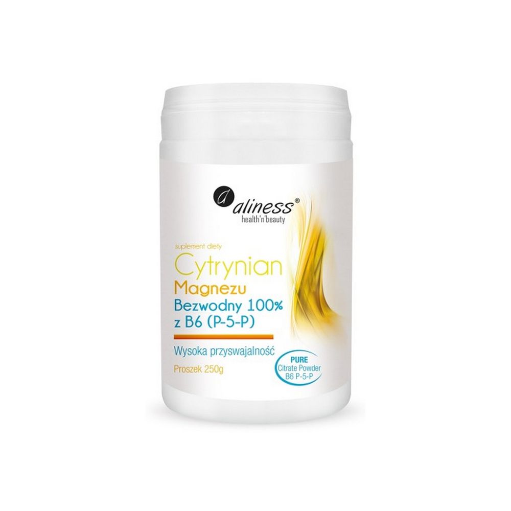 ALINESS Cytrynian Magnezu BEZWODNY 100% z B6 (P-5-P) PROSZEK 250g