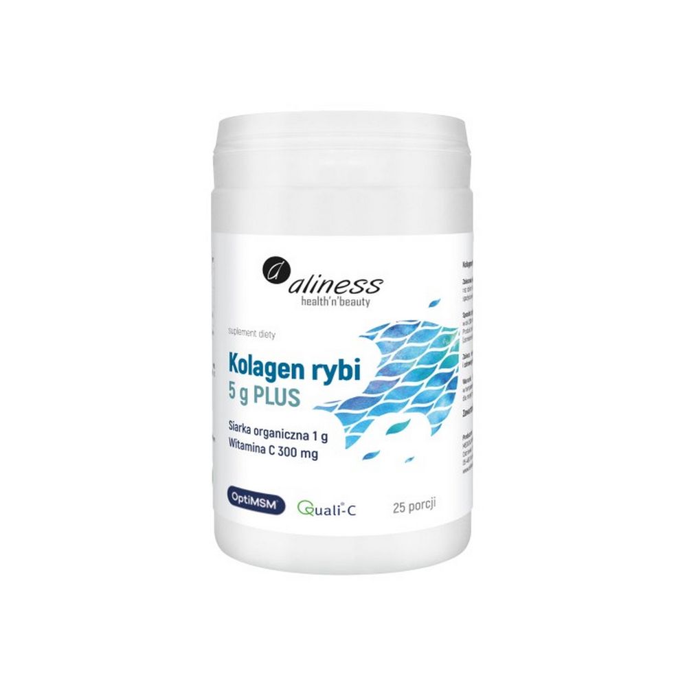 Aliness Kolagen rybi 5 g PLUS siarka OptiMSM, wit C x 25 porcji, proszek