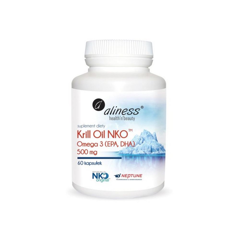 Aliness Krill Oil NKO Omega 3 z Astaksantyną, 500 mg 60 kapsułek
