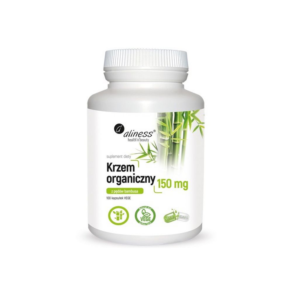 Aliness Krzem organiczny z pędów bambusa 150 mg x 100 VEGE caps.