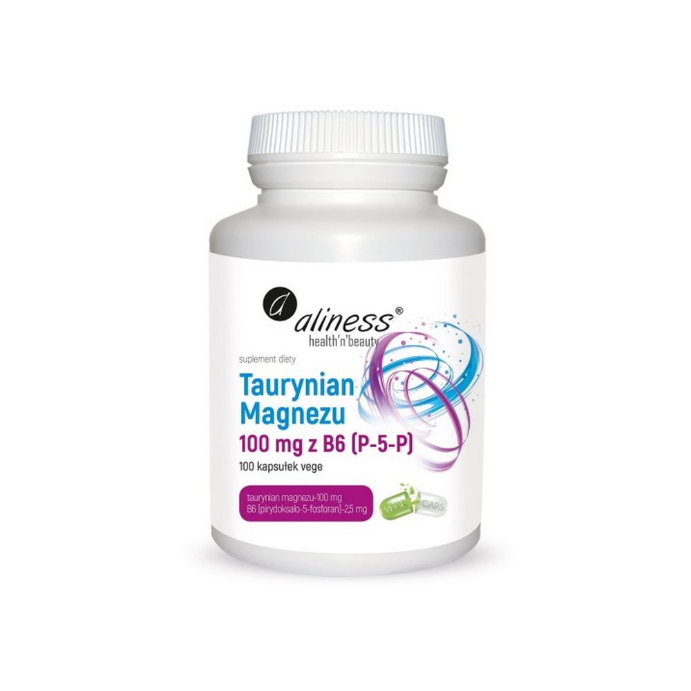 Aliness Taurynian Magnezu 100 mg z B6 (P-5-P) x 100 vege caps