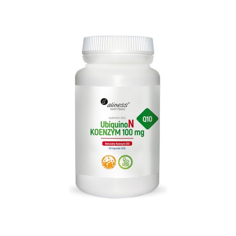 Aliness UbiquinoN Naturalny KOENZYM Q10 100mg x 100 Vege caps.