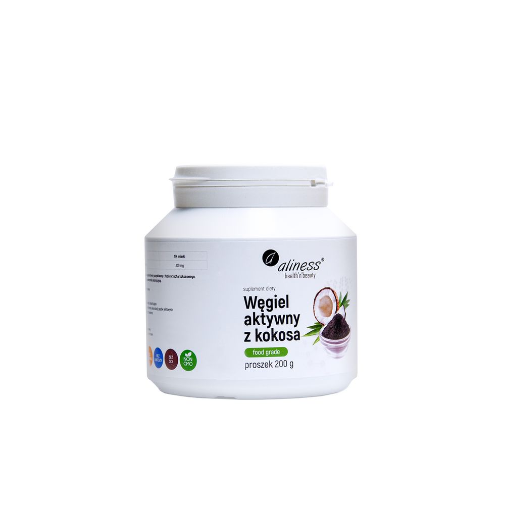 Aliness Węgiel aktywny z kokosa proszek 200 g