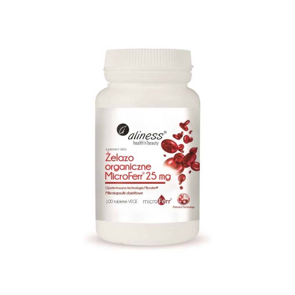 Aliness Żelazo organiczne MicroFerr® 25 mg x 100 tabletek VEGE