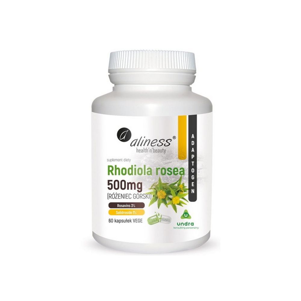 AlinessRhodiola rosea (różeniec górski) 500mg x 60 Vege caps