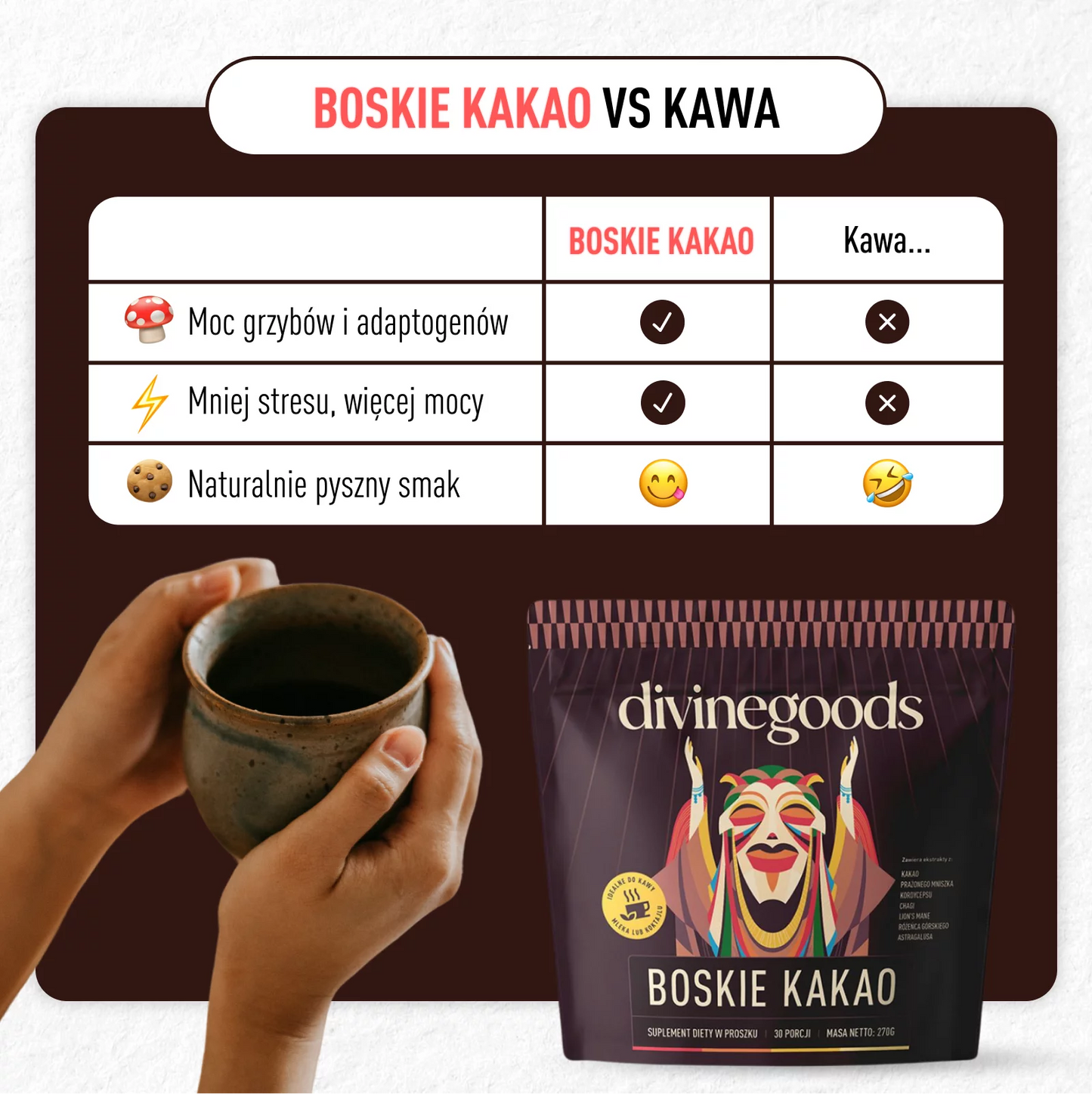 BOSKIE KAKAO Z GRZYBAMI By Herbs DARMOWA WYSYŁKA