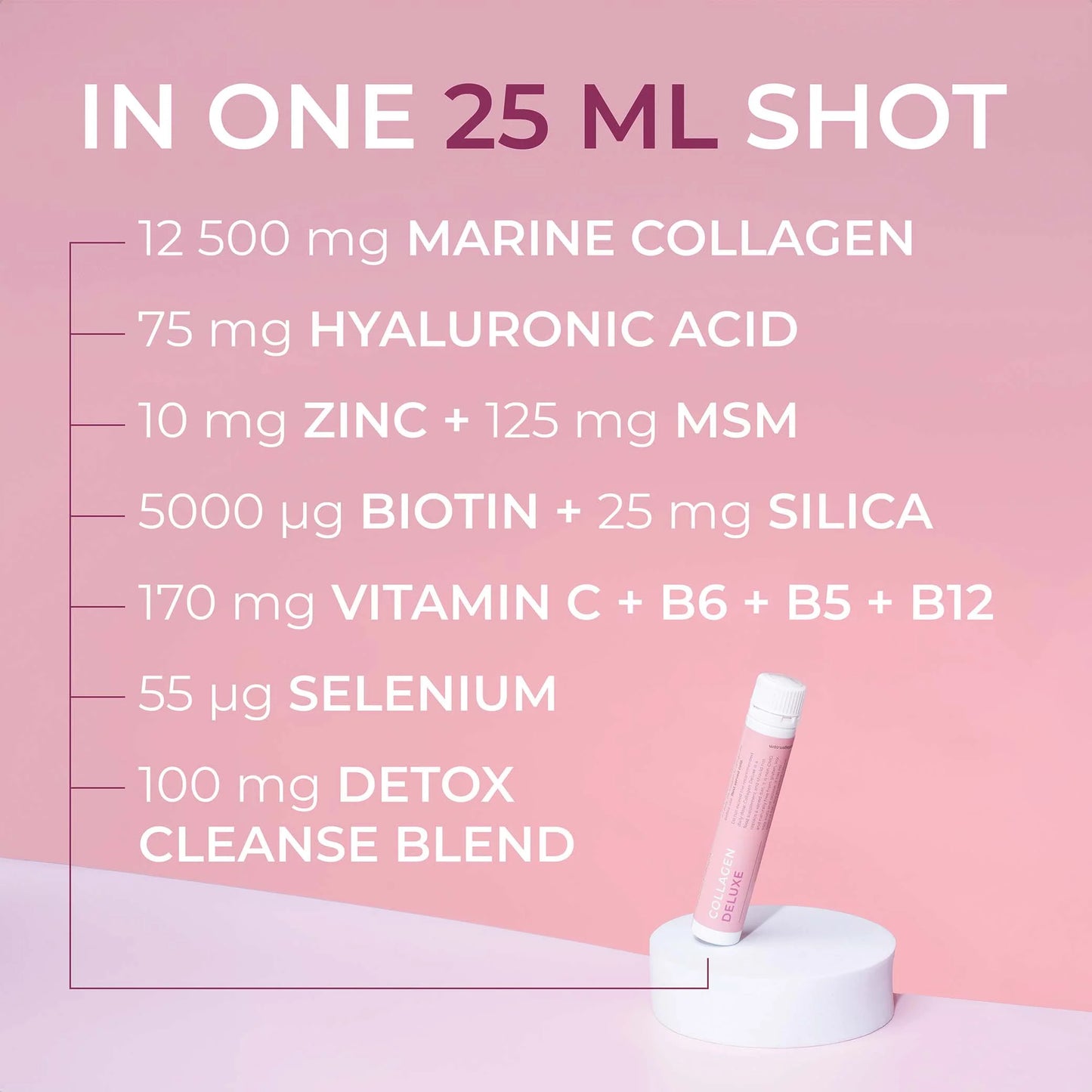 Swedish Nutra Swedish Collagen 12 500 mg kolagenu morskiego z kwasem hialuronowym i witaminami o smaku jagodowym
