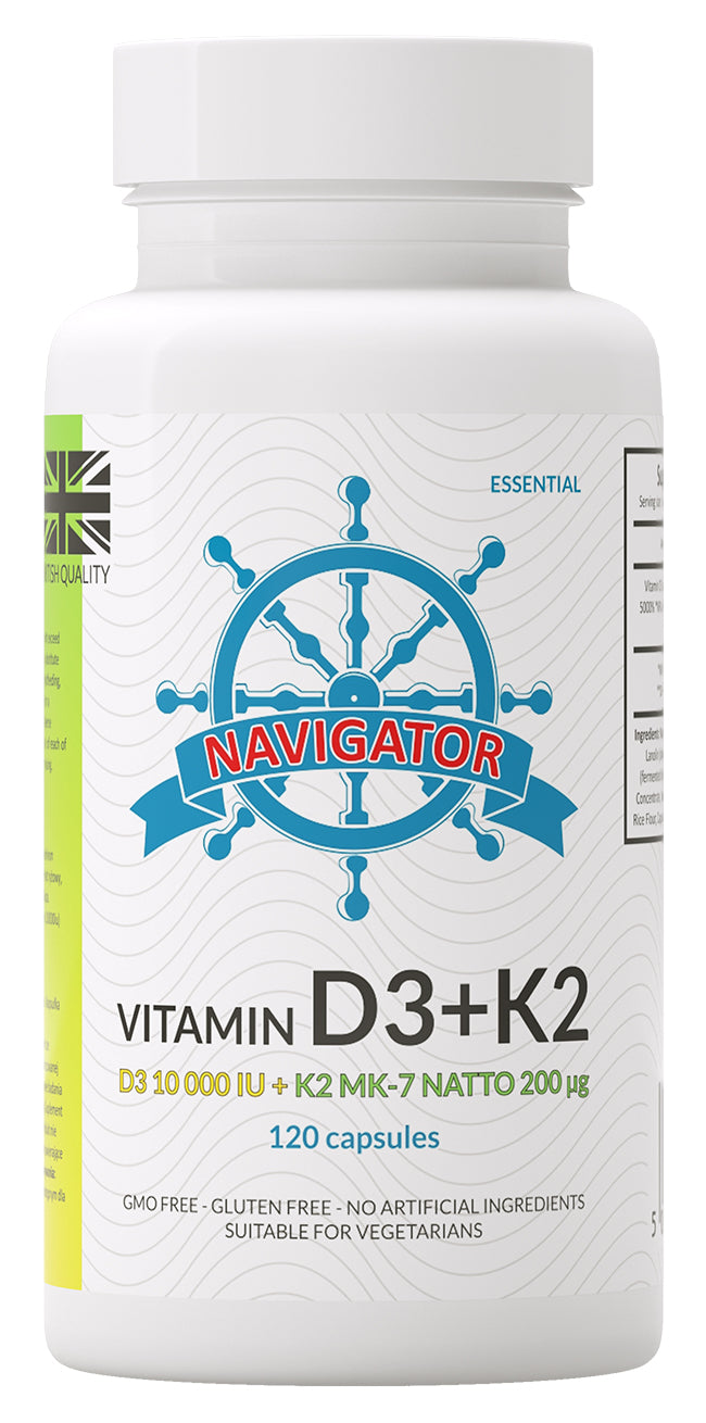 Navigator Witamina D3 10000 IU + Witamina K2 MK-7 200 μg, 120 kapsułek