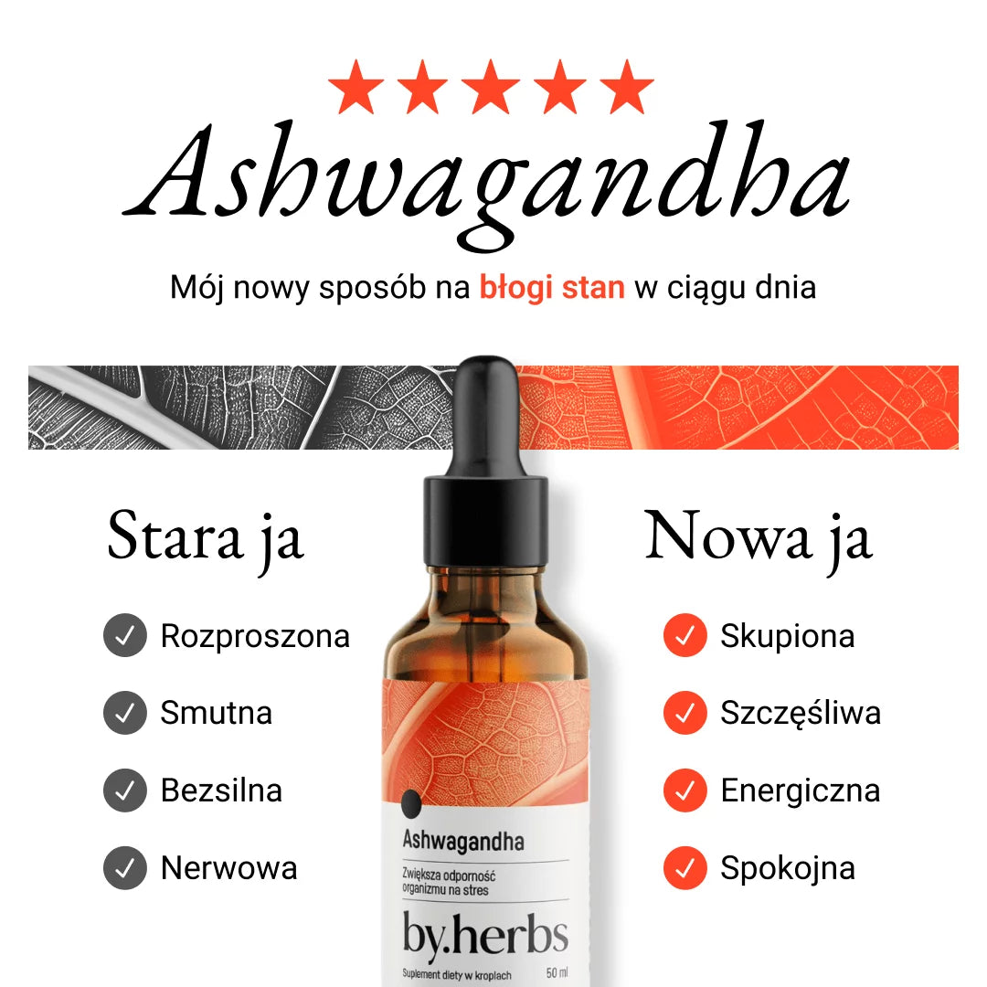 Ashwagandha w płynie By Herbs ekstrakt w kroplach
