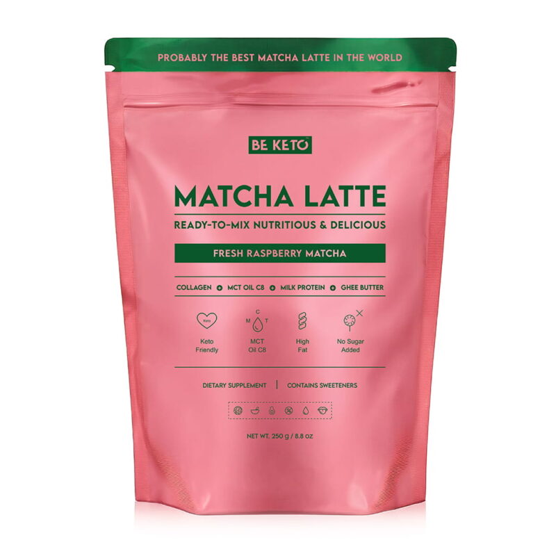 Matcha Latte (Olej MCT C8 & Kolagen & Ghee) – Świeża Malina 250g BeKeto