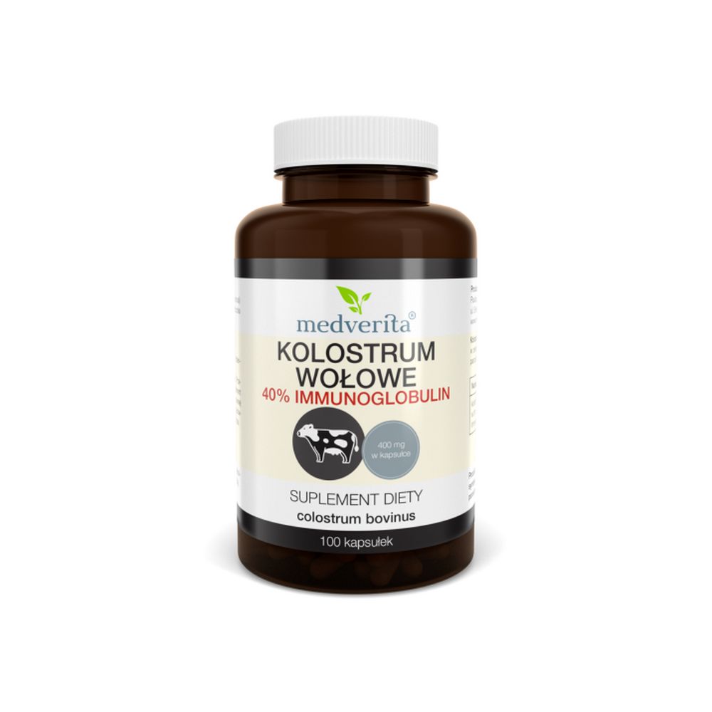 Medverita Colostrum wołowe 40% immunoglobulin - 100 kapsułek
