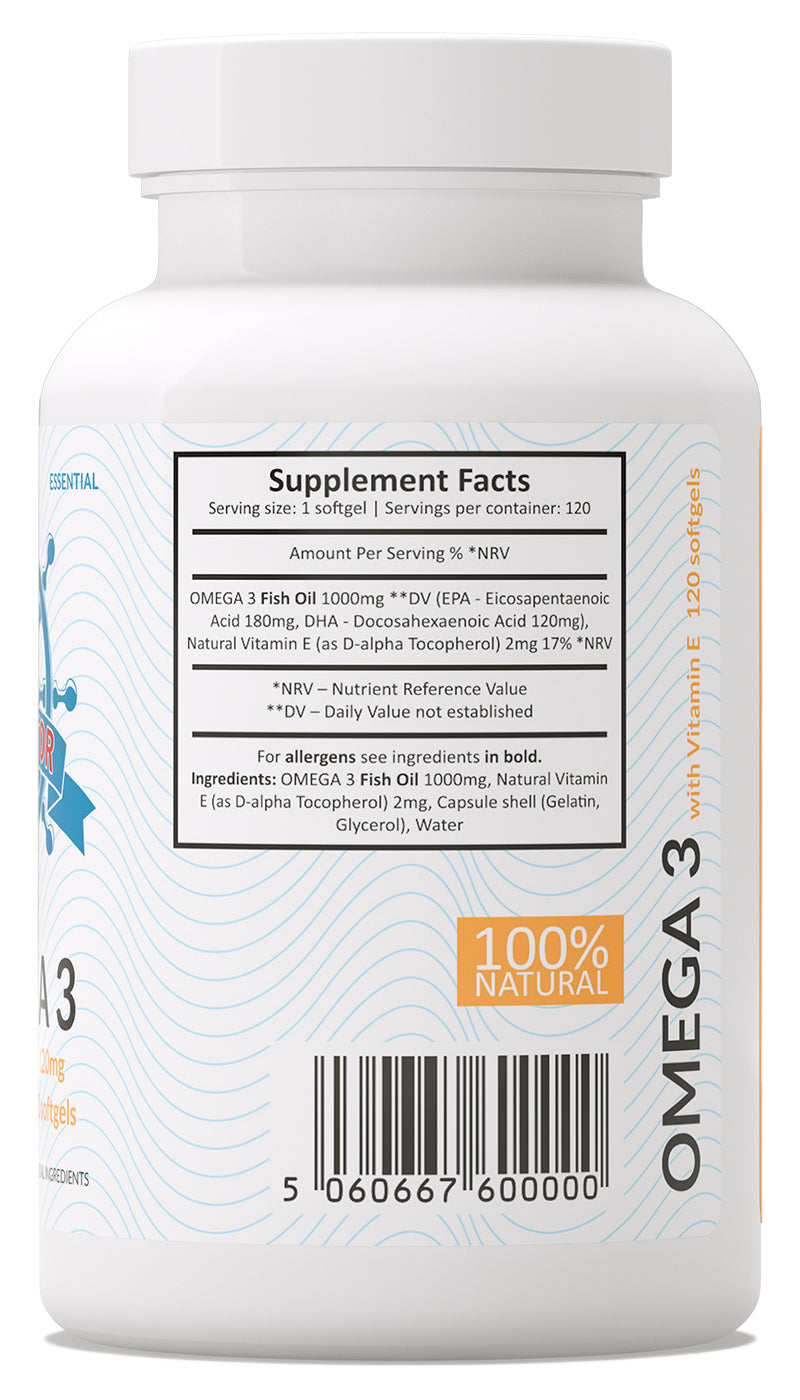 Omega 3 1000 mg 120 kapsułek EPA 180 mg DHA 120 mg Navigator