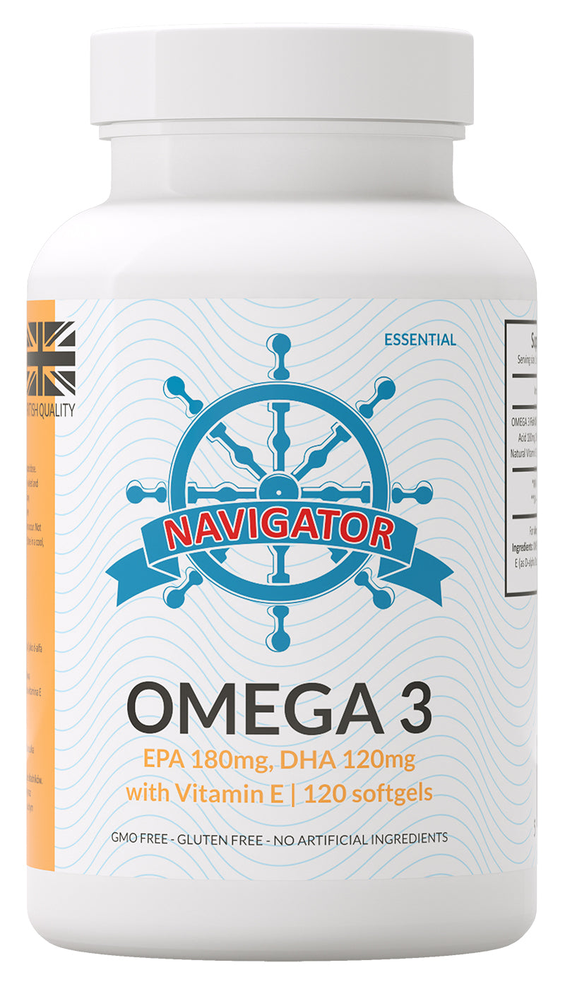 Omega 3 1000 mg 120 kapsułek EPA 180 mg DHA 120 mg Navigator