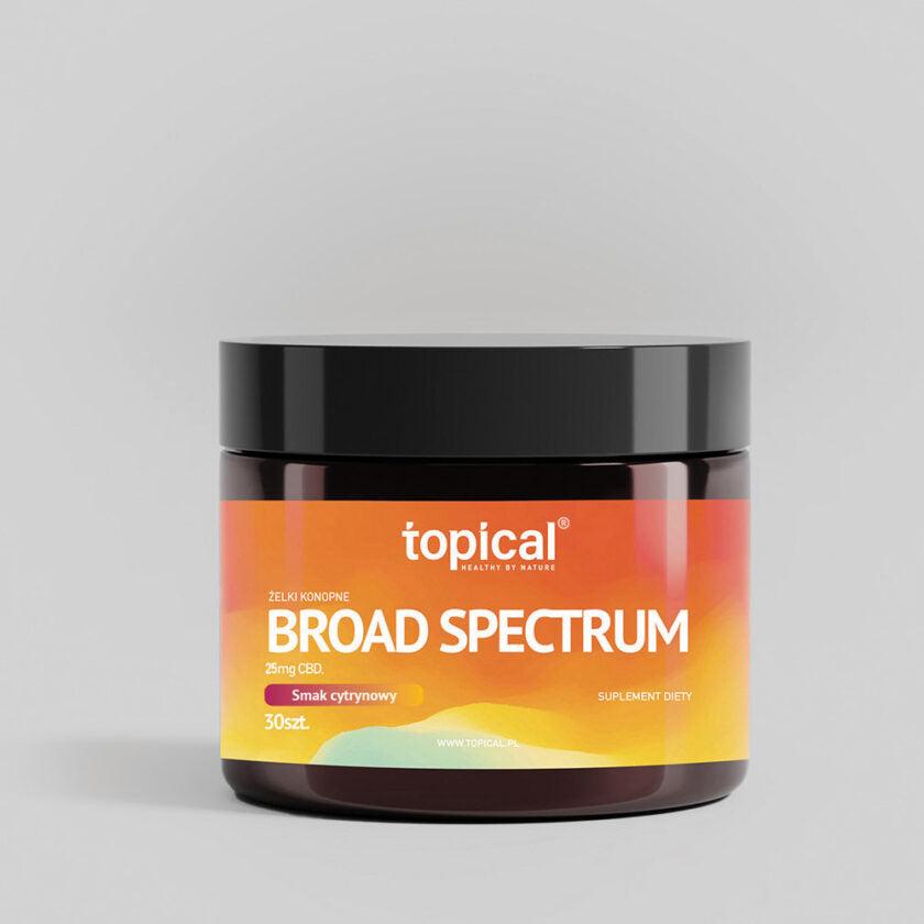 Żelki konopne broad spectrum 25mg – smak cytrynowy – TOPICAL
