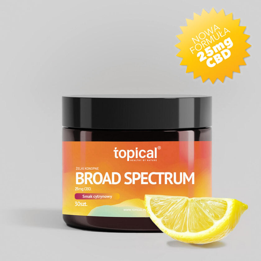 Żelki broad spectrum 25mg – smak cytrynowy – TOPICAL