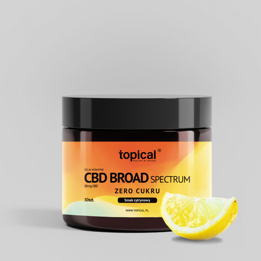 Żelki broad spectrum 25 mg BEZ CUKRU – smak cytrynowy – TOPICAL