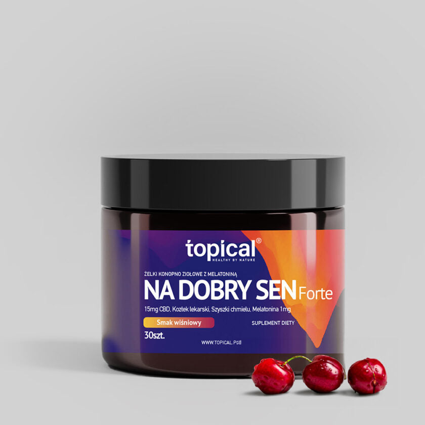Topical Żelki konopne z melatoniną NA DOBRY SEN FORTE – Melatonina * Kozłek lekarski * Szyszki chmielu – TOPICAL