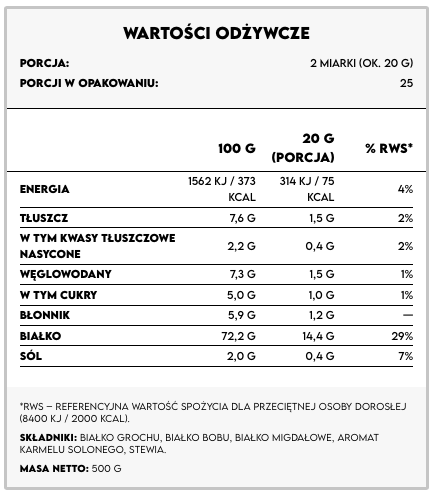 Wegańskie Białko – Słony Karmel 500g BeKeto