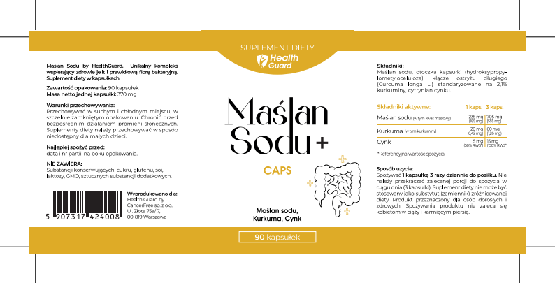 Health Guard Maślan Sodu + Kurkuma i cynk 90 kaps