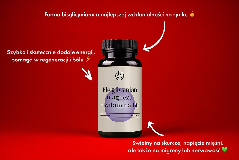 Bis-glicynian magnezu + witamina B6 Jemy Zdrowo