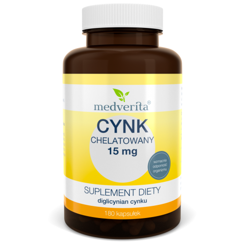 Cynk Chelatowany 15mg - 180 kapsułek Medverita