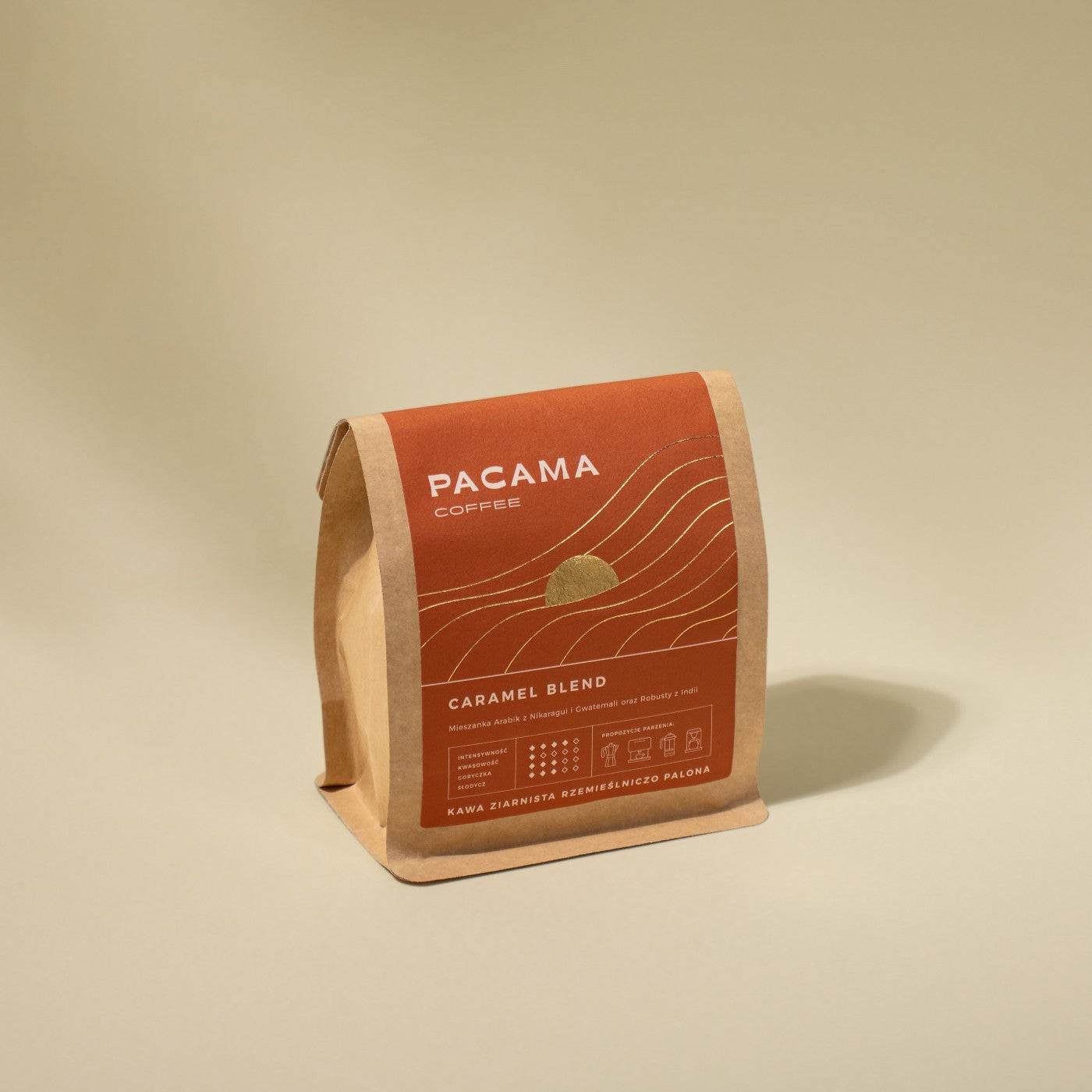 Pacama Coffee Kawa Caramel Blend Arabica Specialty i Robusta ziarnista 250 g