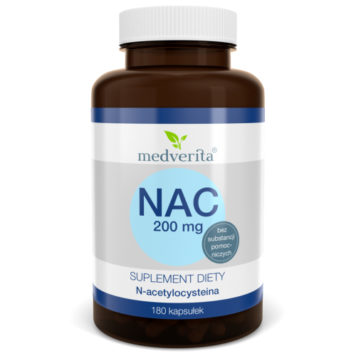 NAC 200 mg N-acetylocysteina - 180 kapsułek MEDVERITA