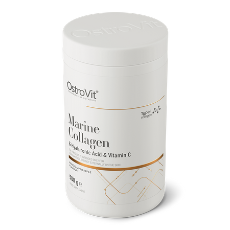 Kolagen Morski + Kwas Hialuronowy + Witamina C 500 g mango z ananasem OstroVit