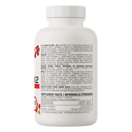 Witamina D3 4000 IU + K2 110 tabletek OstroVit
