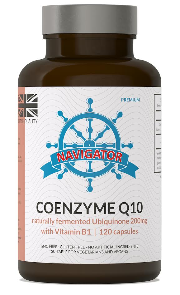 Koenzym Q10 200 mg z Witaminą B1 (Tiaminą), 120 kapsułek, Navigator
