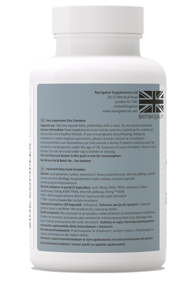 CYNK (Zinc Picolinate) 30 mg, 120 capsules, 200 ml NAVIGATOR