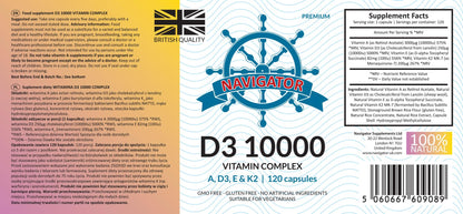 Witamina D3 10000 Complex 120 kapsułek, Navigator