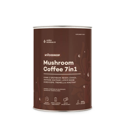 Mycodrop, kawa z grzybami, mushroom coffee 7 in 1, proszek 250 g Aura Herbals