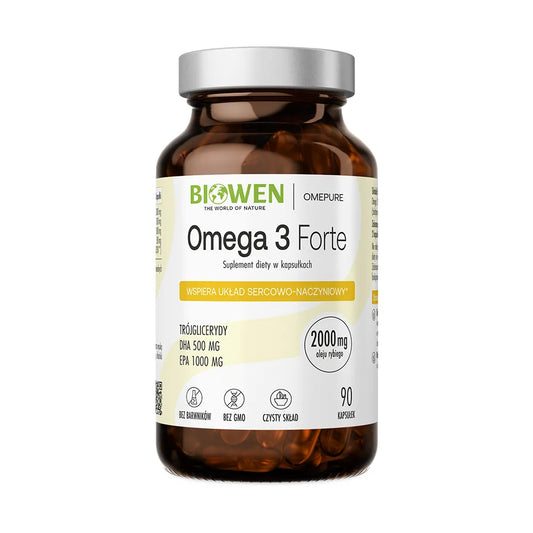 Omega 3 Forte - 1000 mg EPA, 500 mg DHA - 90 kaps BIOWEN
