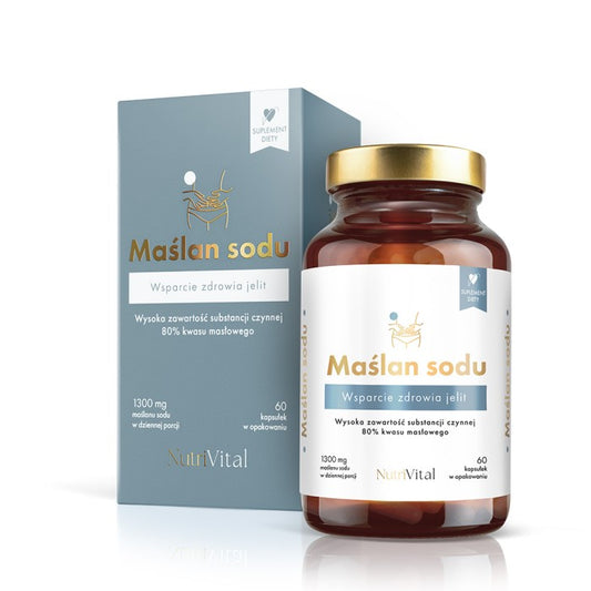 Maślan sodu 1040 mg kwasy masłowego w porcji Nutri Vital 60 kapsułek