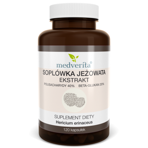 Soplówka jeżowata ekstrakt 500mg - 120 kapsułek MEDVERITA