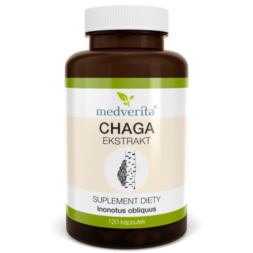 Chaga ekstrakt 500mg - 120 kapsułek MEDVERITA