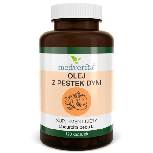 Olej z pestek dyni 500 mg - 120 kapsułek MEDVERITA