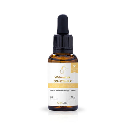 Witamina D3 + K2 MK7 w płynie w oliwie z oliwek Nutri Vital 30 ml