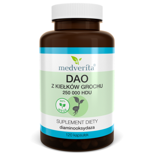 DAO z kiełków grochu 250'000 HDU - 120 kapsułek MEDVERITA