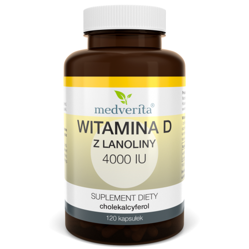 D3 4000 IU witamina D z lanoliny - 120 kapsułek MEDVERITA