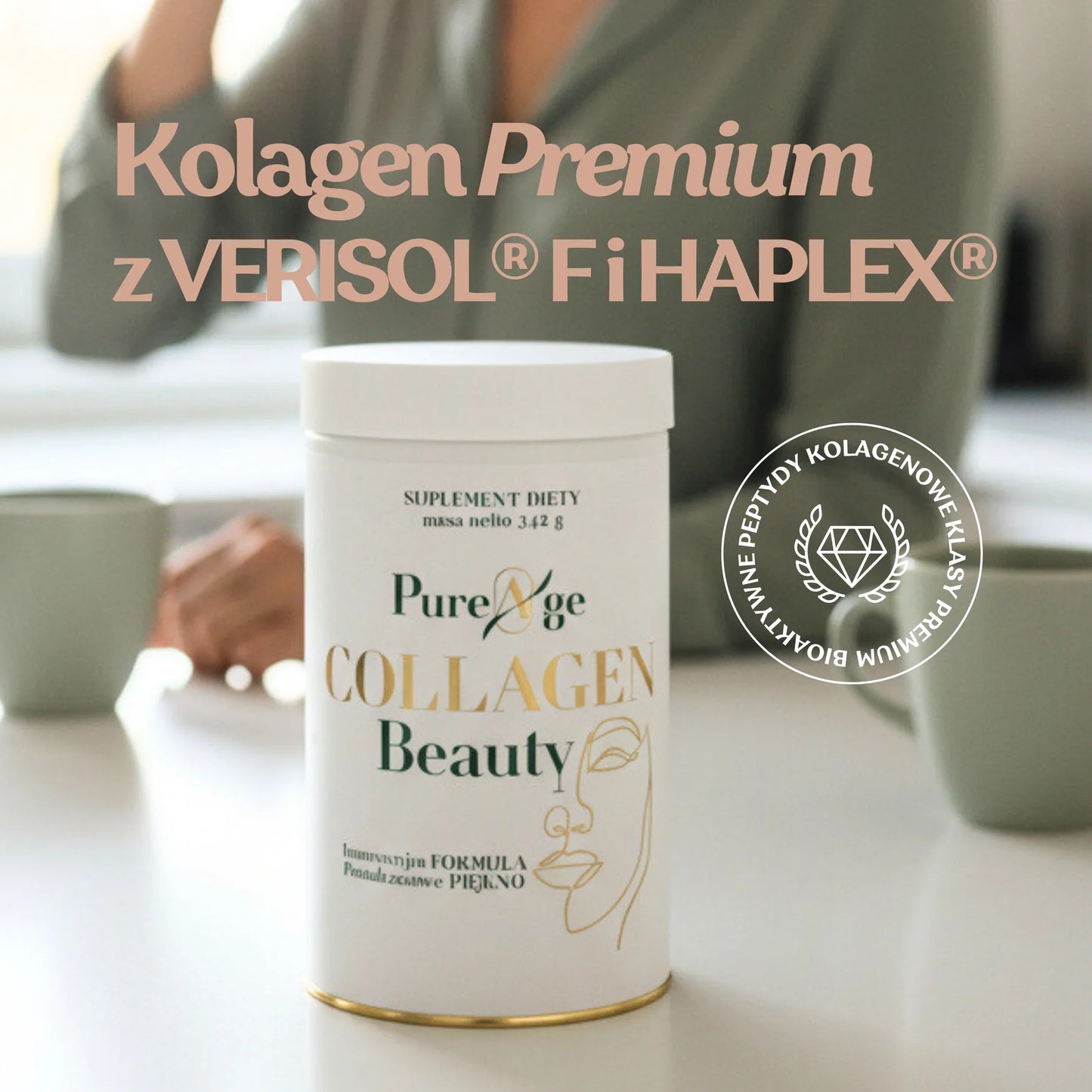 Collagen Beauty hydrolizat kolagenu rybiego VERISOL® F, witaminę C i cynk 342 gramy 30 porcji