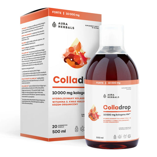 Colladrop Forte, kolagen morski 10000 mg, płyn 500 ml Aura Herbals