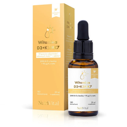 Witamina D3 + K2 MK7 w płynie w oliwie z oliwek Nutri Vital 30 ml