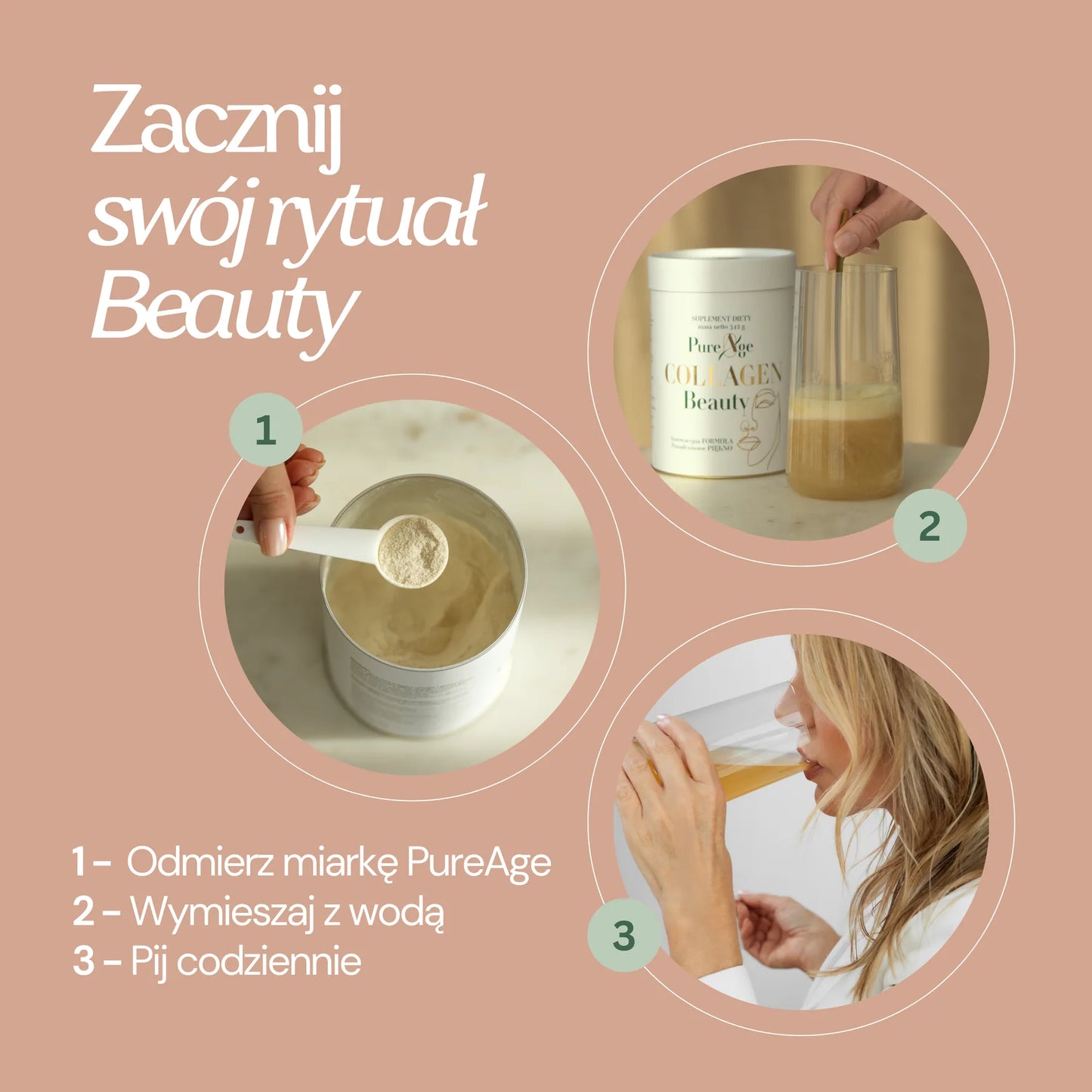 Collagen Beauty hydrolizat kolagenu rybiego VERISOL® F, witaminę C i cynk 342 gramy 30 porcji